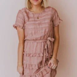 Kai Tiered Ruffle Dress Mauve