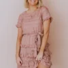 Kai Tiered Ruffle Dress Mauve