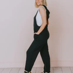 Collins Raw Edge Jumpsuit Black