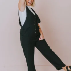 Collins Raw Edge Jumpsuit Black