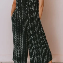 Hem & Thread Dresses Tilia Printed Oversized Jumpsuit Black