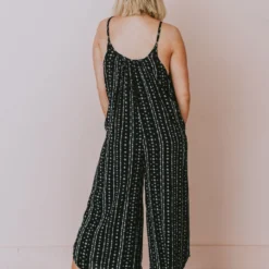 Hem & Thread Dresses Tilia Printed Oversized Jumpsuit Black