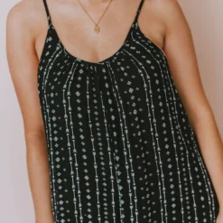 Hem & Thread Dresses Tilia Printed Oversized Jumpsuit Black