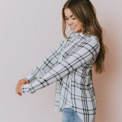 Vendor-unknown Tops Kai Plaid Button Down Top