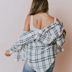 Vendor-unknown Tops Kai Plaid Button Down Top
