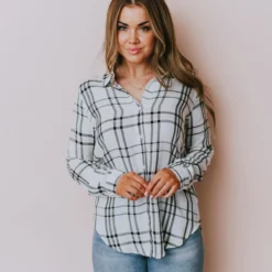 Vendor-unknown Tops Kai Plaid Button Down Top