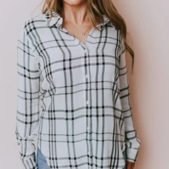 Vendor-unknown Tops Kai Plaid Button Down Top