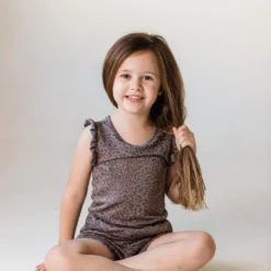 Lucy Avenue Catherine Leopard Romper Kid's