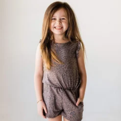 Lucy Avenue Catherine Leopard Romper Kid's