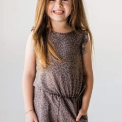 Lucy Avenue Catherine Leopard Romper Kid's