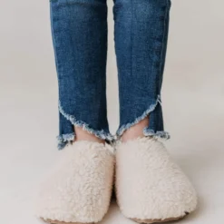 Sneaker Kid's Double Strap Slippers Beige