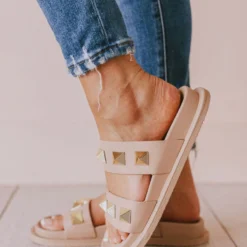 Joan Studded Sandals Blush