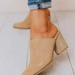 Beast Shoes Angela Corduroy Slip On Bootie Taupe