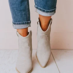 East Lion Beth Western Bootie Grey Shoes