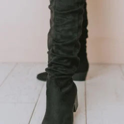 Vendor-unknown Christina Rouched Knee High Boot Black Shoes
