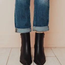 Cindy Zipper Booties Black Shoes