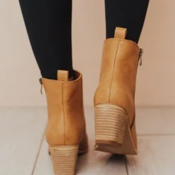 Cindy Zipper Booties Camel Shoes