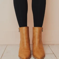 Cindy Zipper Booties Camel Shoes