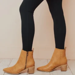 Cindy Zipper Booties Camel Shoes