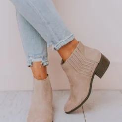 East Lion Shoes Mila Side Stretch Bootie Taupe