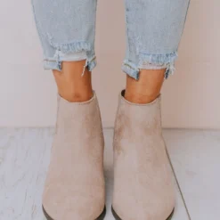 East Lion Shoes Mila Side Stretch Bootie Taupe