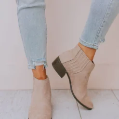 East Lion Shoes Mila Side Stretch Bootie Taupe