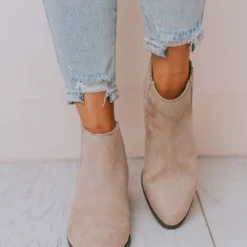 East Lion Shoes Mila Side Stretch Bootie Taupe