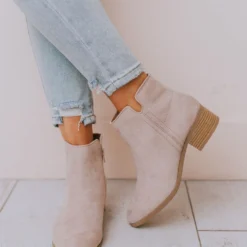 Booties Sophia Side Cut Out Bootie Birch