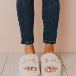 Sandal Cari One Band Slipper Beige Shoes