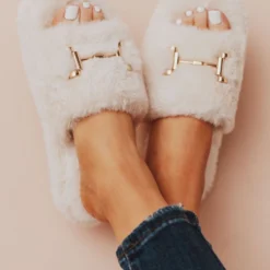 Sandal Cari One Band Slipper Beige Shoes