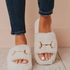 Sandal Cari One Band Slipper Beige Shoes