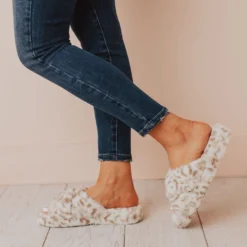 Sandal Shoes Cari X Band Slippers White Leopard