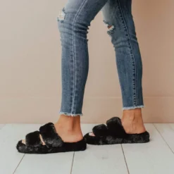 Double Strap Sandals Black