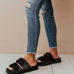 Double Strap Sandals Black