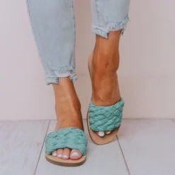 Fortune Dynamic Shoes Scottie Braided Sandals Teal