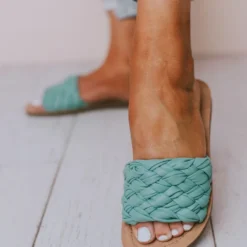Fortune Dynamic Shoes Scottie Braided Sandals Teal
