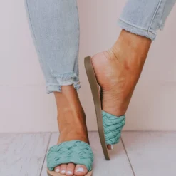 Fortune Dynamic Shoes Scottie Braided Sandals Teal