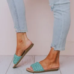 Fortune Dynamic Shoes Scottie Braided Sandals Teal