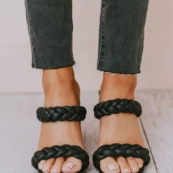 Sandal Ellie Braided Heels Black Shoes