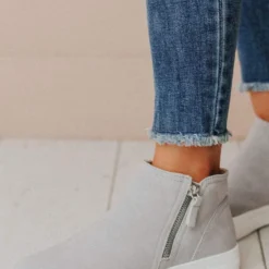 Shoes High Top Zipper Sneakers Grey