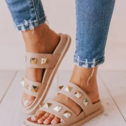 Joan Studded Sandals Blush