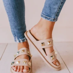Joan Studded Sandals Blush
