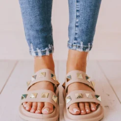 Joan Studded Sandals Blush