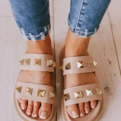 Joan Studded Sandals Blush