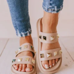 Joan Studded Sandals Blush