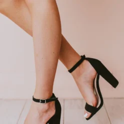 Sandals Shoes Lucille Ankle Strap Heel Black