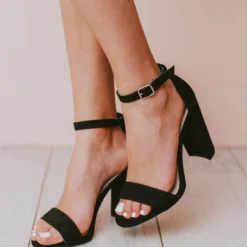 Sandals Shoes Lucille Ankle Strap Heel Black