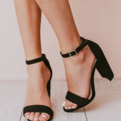 Sandals Shoes Lucille Ankle Strap Heel Black