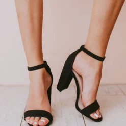 Sandals Shoes Lucille Ankle Strap Heel Black