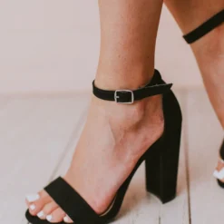 Sandals Shoes Lucille Ankle Strap Heel Black